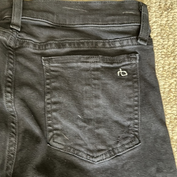 Rag & Bone black distressed raw hem stretchy jeans sz 28 - Picture 3 of 5